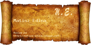 Matisz Edina névjegykártya